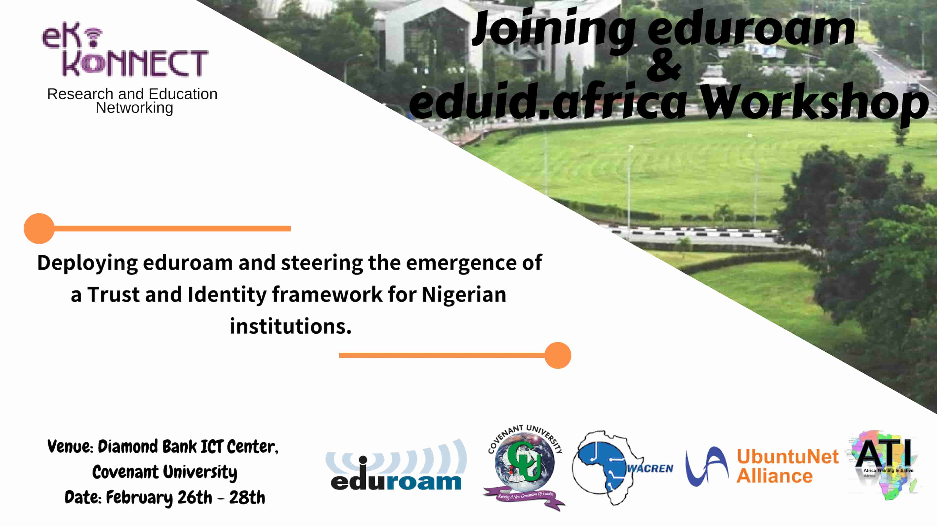 Eko-Konnect to Host ATI-6 Workshop on Joining eduroam and eduid.africa Eko-Konnect to Host ATI-6 Workshop on Joining eduroam and eduid.africa